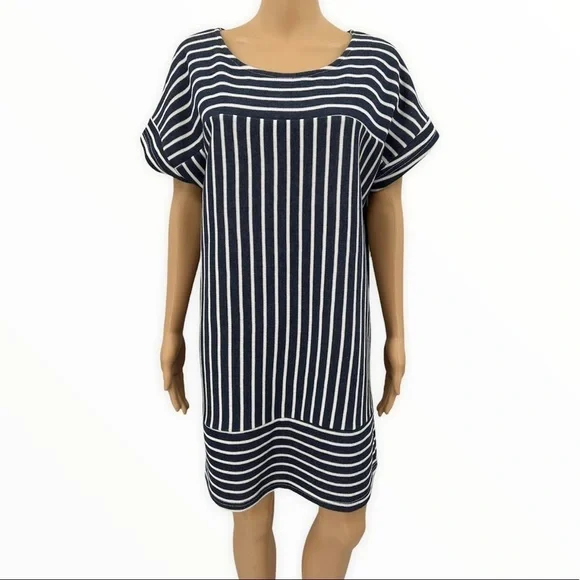 Fab’rik Navy/White Stripe Dress Size Large