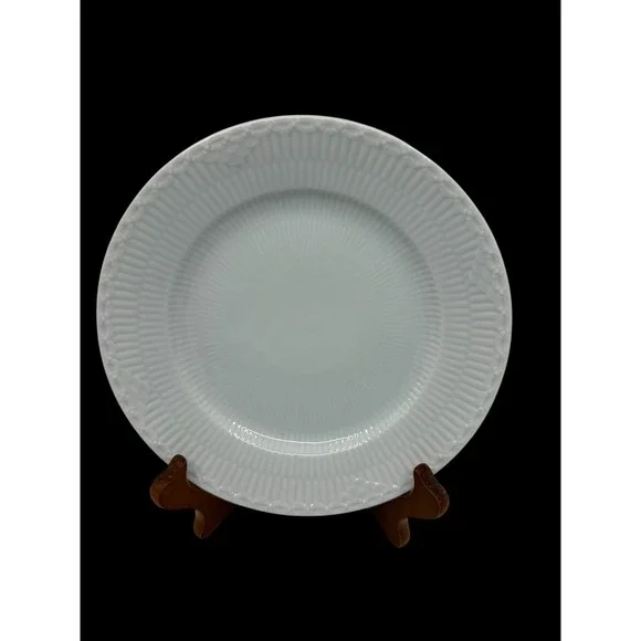 Royal Copenhagen White Half Lace Salad Plate Danish Porcelain Fluted