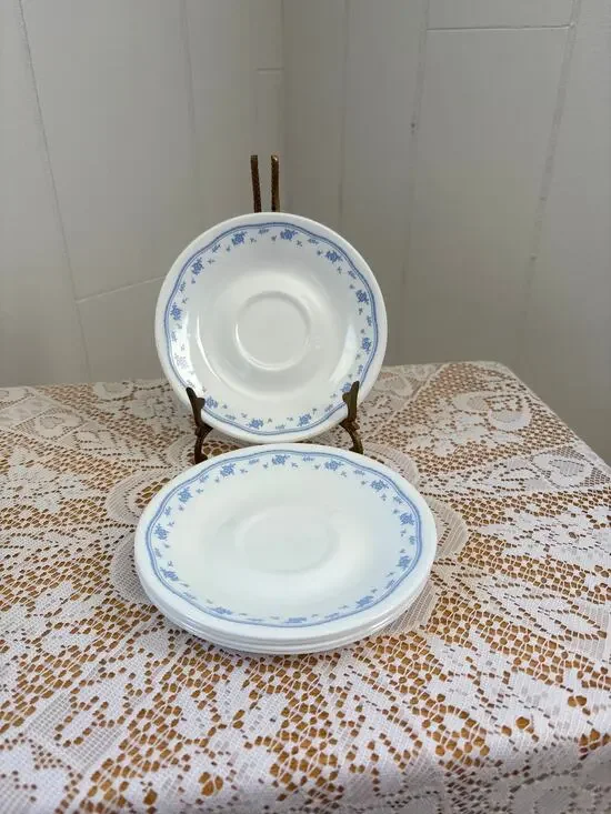 Corelle “Morning Blue” Replacement Saucers, Set of 5