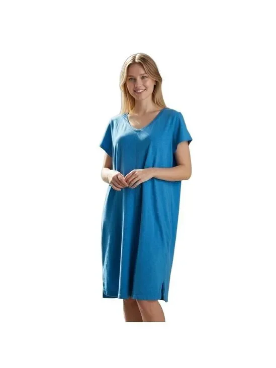 J. Jill Short Sleeve Knit Dress In Blue Sz S