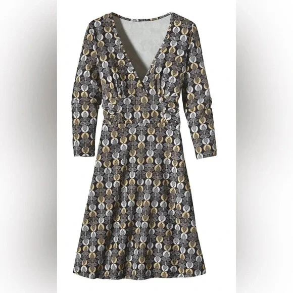 EUC Like New Patagonia 3/4 sleeve Margot dress Organic Cotton Blend Small