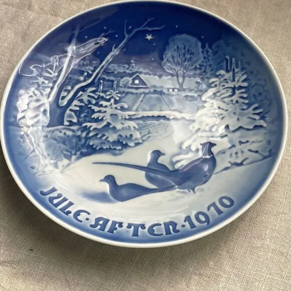 1970 Bing & Grondahl Christmas collector plate “ Pheasants in the snow” 8000/907