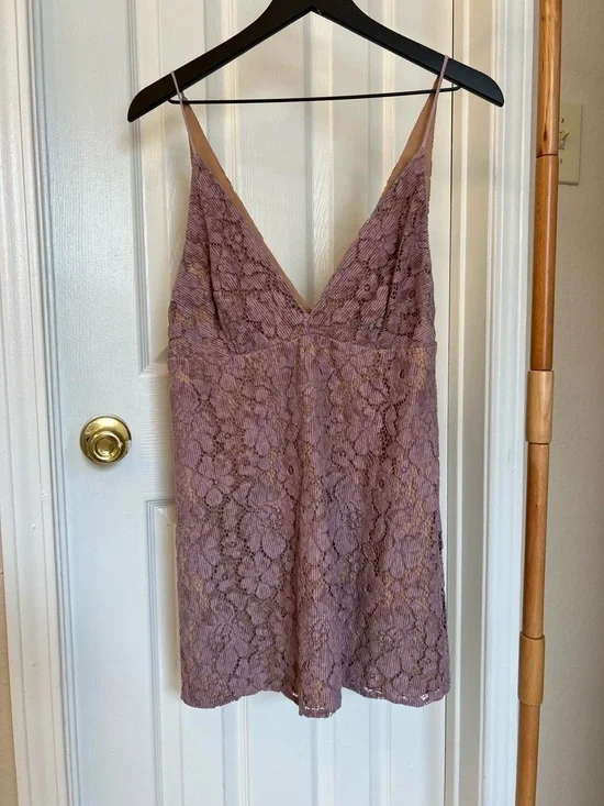 Free People Mauve Floral Lace Dress