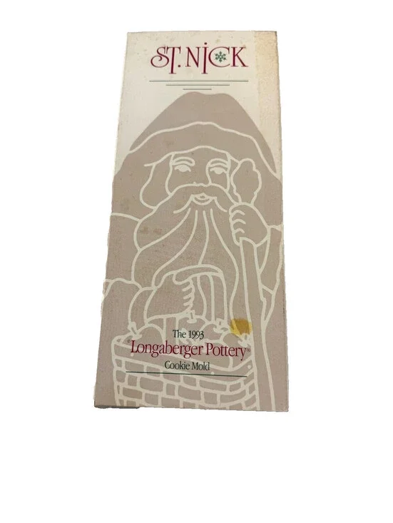 1993 Longaberger Pottery St. Nick Santa Cookie Chocolate Mold Christmas Vintage