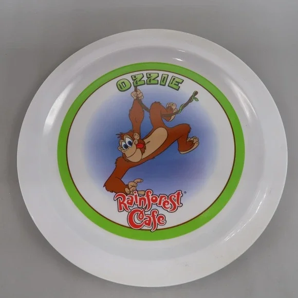 Vintage Maya Rainforest Cafe Melamine Plates Ozzie Monkey