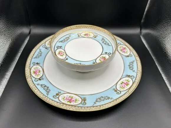 Morimura Brothers (Japan) Hand Painted Porcelain Snack Plate