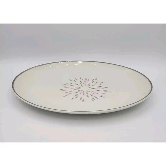 Parisienne By Royal Jackson Oval  Vintage Pink Gray Serving Platter Mcm 11