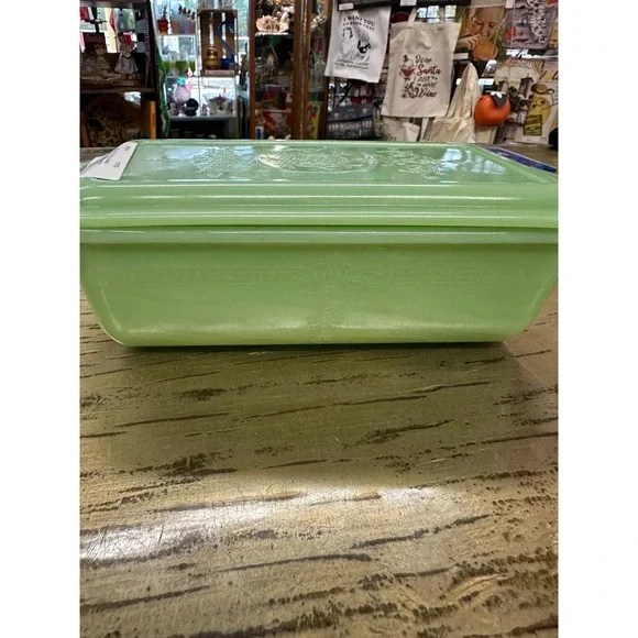 Vintage HTF Fire-King Jadeite Philbe Large Refrigerator Dish