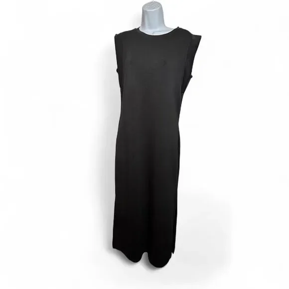 S JWD Sleeveless Side Slit Maxi Dress NWT Women's Charcoal Grey Dress
