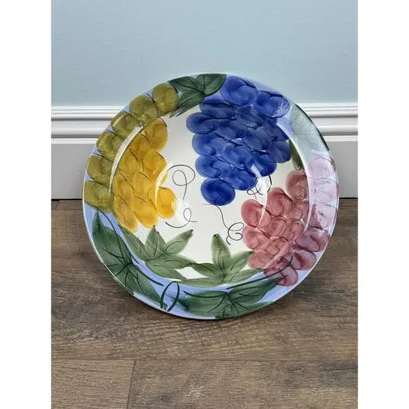 Global Amici Hand Painted Grape Ceramic‎ Bowl 15
