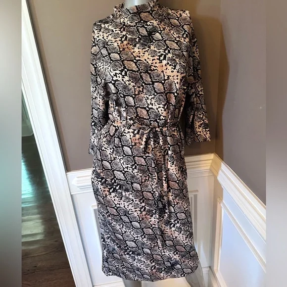 NWT ZARA BASIC Snake Animal Print Midi Sz S