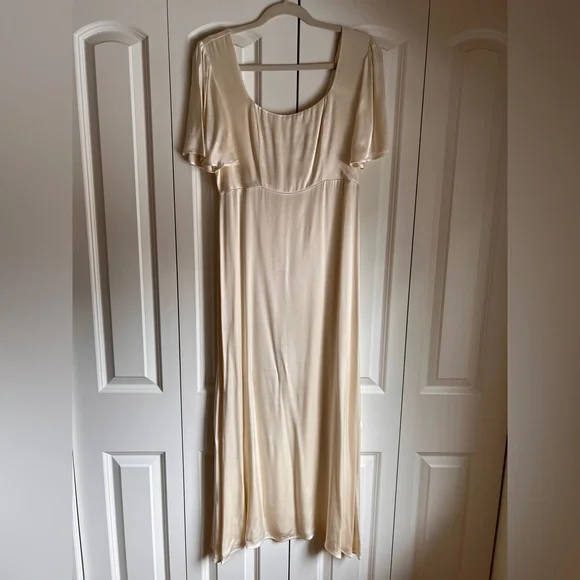 Nobody’s Child Cream Satin Midi Dress Size 6 | Formal