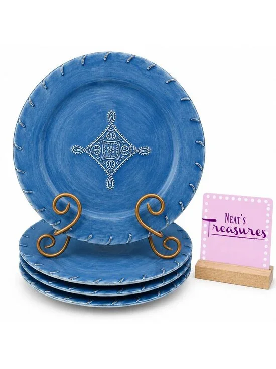 Home TM Blue Brush Strokes Embossed Detail Center Ceramic 10