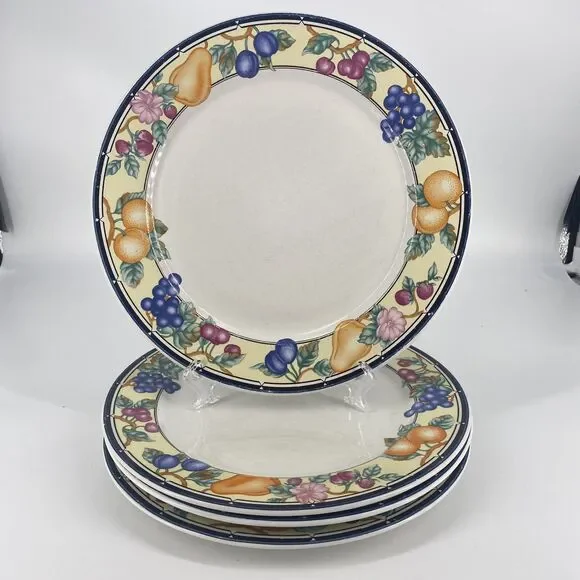 Oneida Orchard 10.75” Dinner Plates Set of 4 Stoneware Select Collection