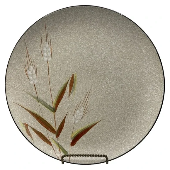 Vintage Ucagoo Wild Rice Stoneware‎ Chop Plate Round Platter Wheat Japan MCM