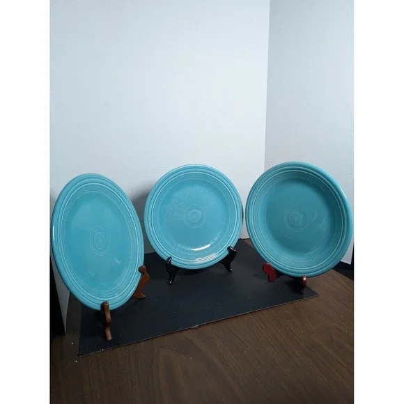 Homer Laughlin FiestaWare Turquoise Dinner Set of 3 Plates 10.5