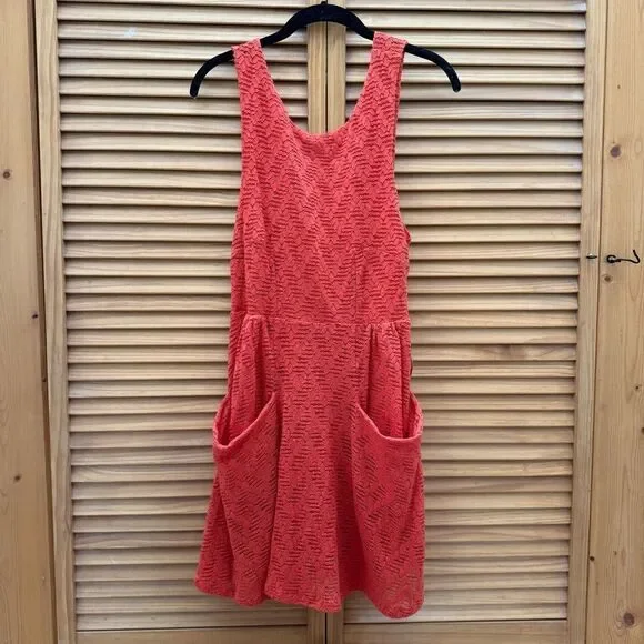 Free people orange dress size medium