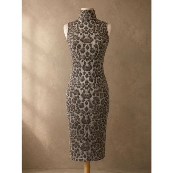 ANTISTAR dress Sz S Leopard Print Body Con New York Mob Wife