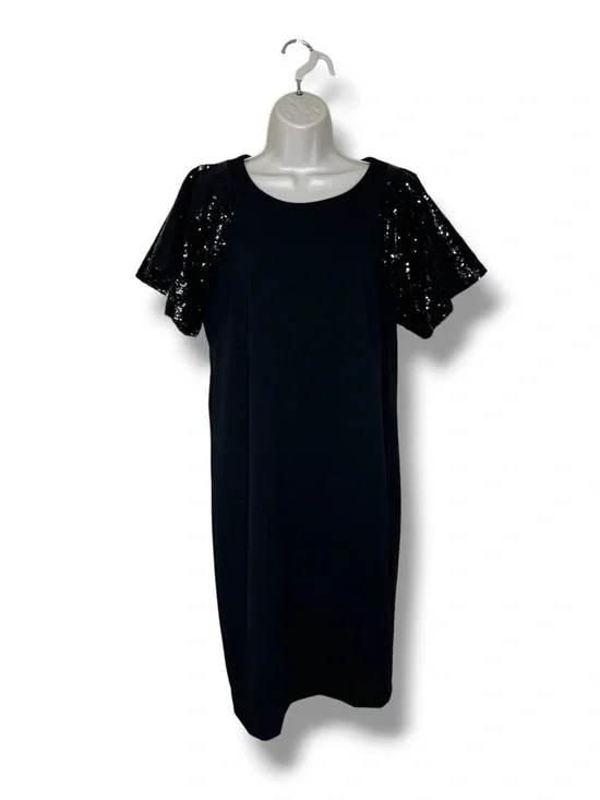 Harper 241 Black Shift Dress Size 10 Sequin Short Flutter Sleeve Cocktail Party