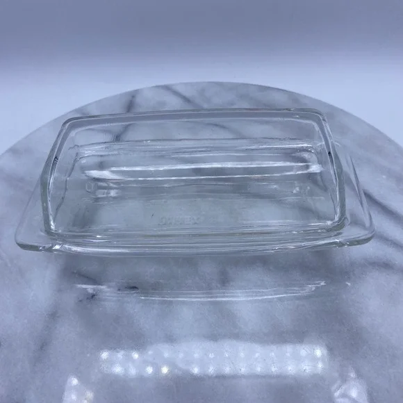 Vintage Pyrex Butter Dish Lid Clear Glass 72-B Rectangular USA Retro Kitchen MCM