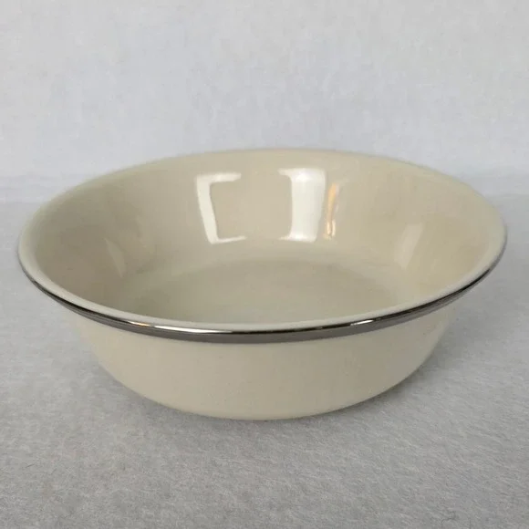 Lenox Solitaire Dimension Collection Cereal Bowl Cream Platinum Trim Made in USA