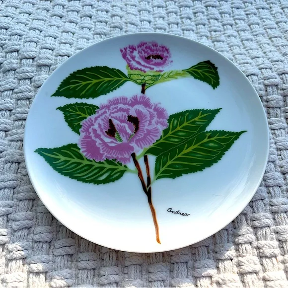 Vintage Salad Plates Andrea By Sadek Floral Botanical 7 1/2