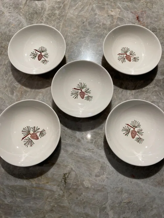 Stetson Marcrest~Vintage Misty Pine ovenproof hand painted underglaze bowls