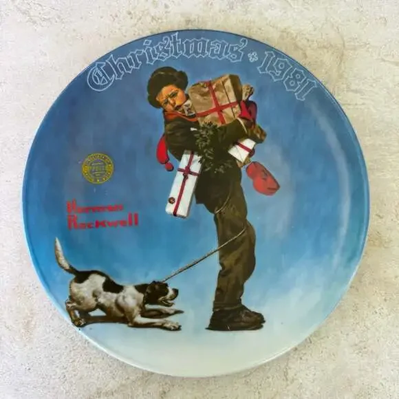 Norman Rockwell 'Wrapped Up in Christmas' 1981 Collector Plate