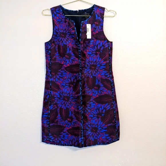 J. Crew Purple and Blue Floral Midi Dress