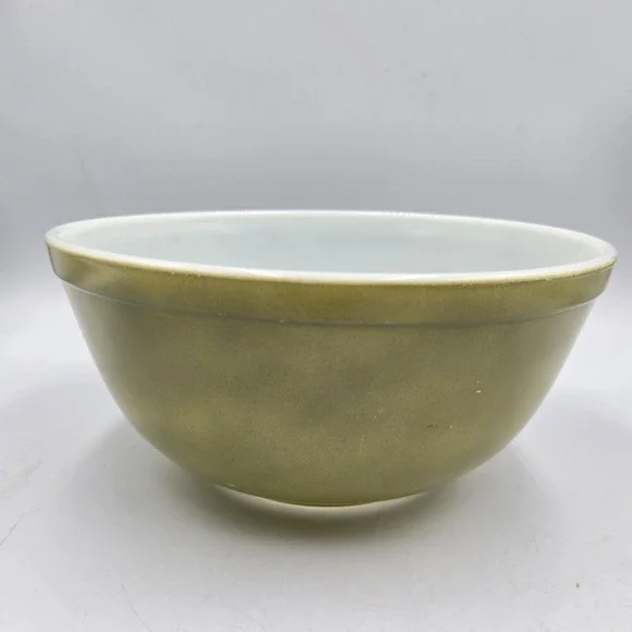 Vintage Pyrex 2 1/2 qt 403 Verde Avocado Green Nesting Bowl 9
