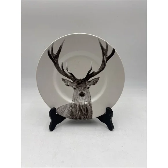 PIER 1 Imports Deer Stag  Decorative Holiday Decor Plate Dish 8.5