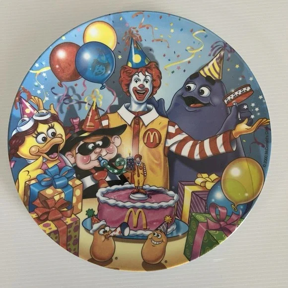 McDonald's Vintage Birthday Party Plate Collectible Decor 2000