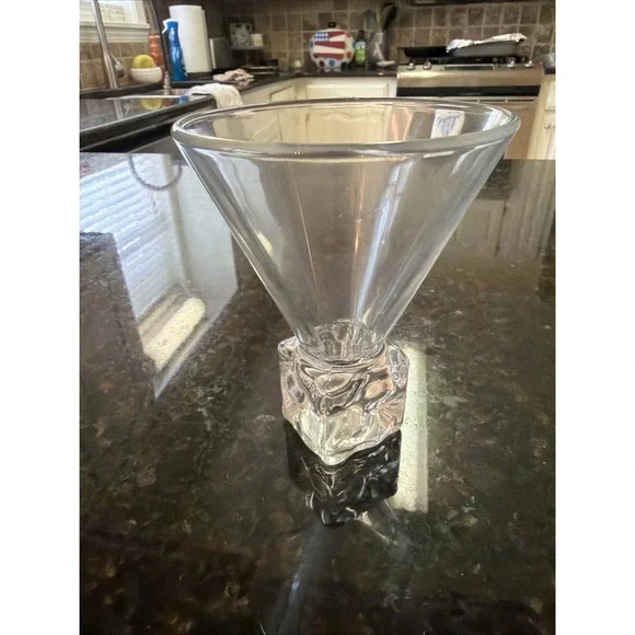 DISARONNO~Cocktail/Martini Melting Ice Cube Base Vintage‎ Barware Glass
