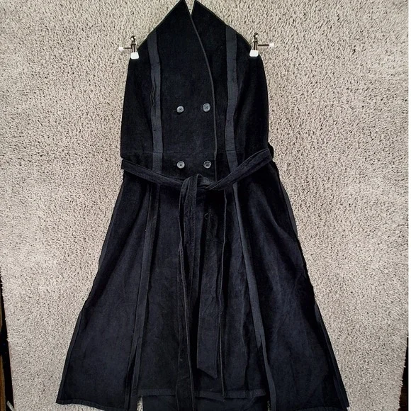 Making the Cut Dress Womens Medium Black Double Breasted Modern Boho