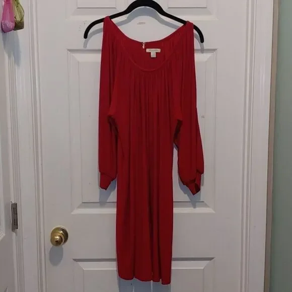 Boston Proper Red cut out  sleeve dress Sz M NWOT