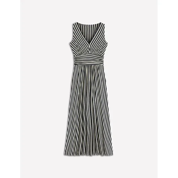 NWoT Boden Women's 20-22R Black White Stripe Elodie Jersey Maxi Dress