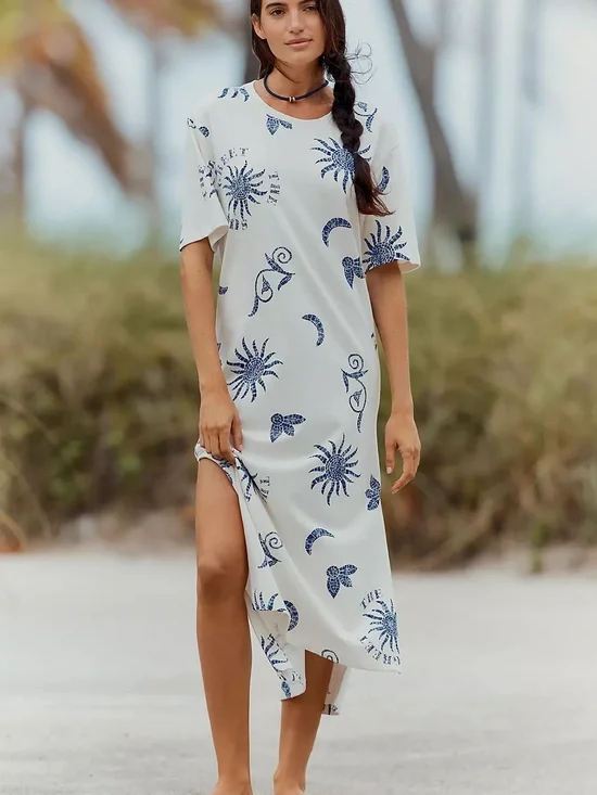 Celandine Graphic Maxi T-Shirt Dress