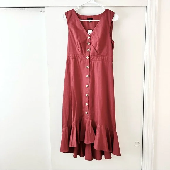 Ann Taylor Ruffle Hem Midi Dress