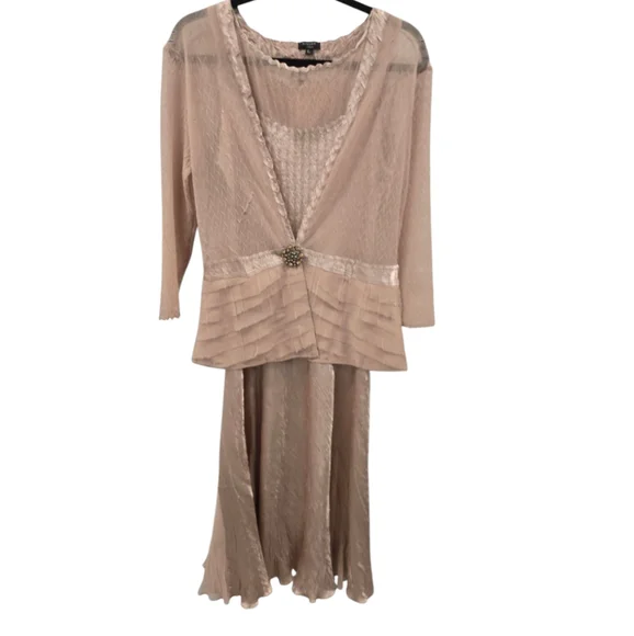 NWT Komarov Charmeuse Dress with Jacket Sz LARGE |  Ombre |Nordstrom  $460‎