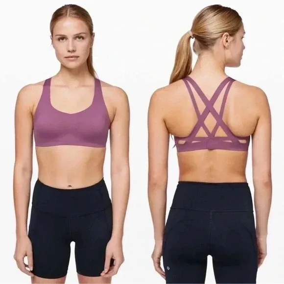 Lululemon Laser Focused‎ Sports Bra Vintage Plum Purple Medium Support 12B/c