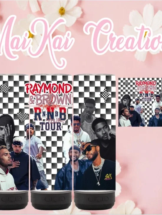 Raymond & Brown checker custom speaker tumbler
