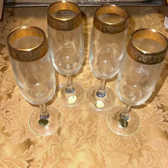 Cellini crystal stemware flutes