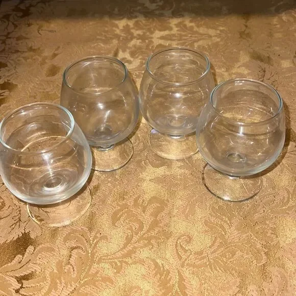 Vintage Mini Brandy Snifter Shot Glasses, Set of 4