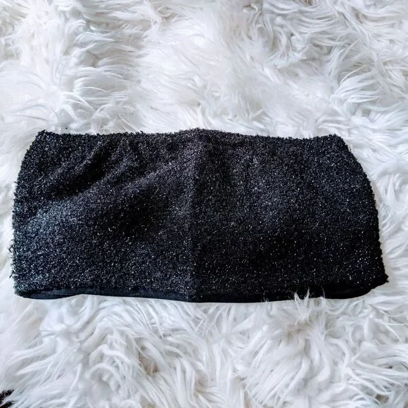 Fuzzy Sparkly Bandeau Top Size Medium