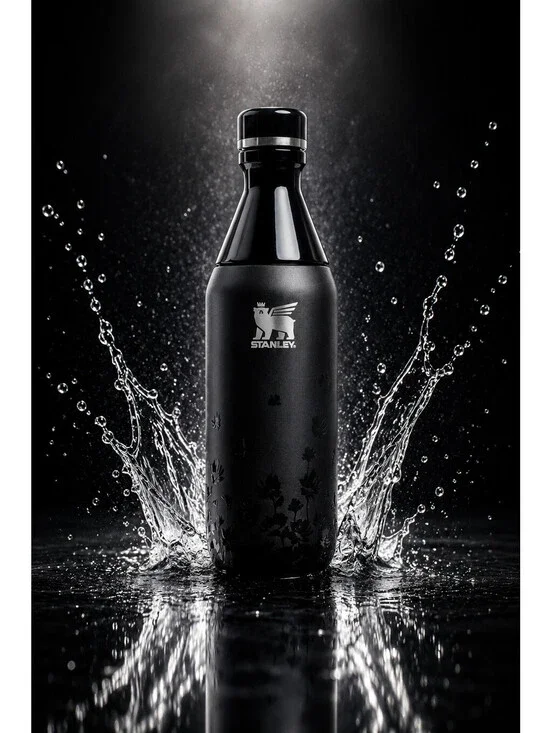 🤩STANLEY X JENNIE BLACK 12OZ ALL DAY SLIM LUXE BOTTLE LIMITED EDITION IN HAND