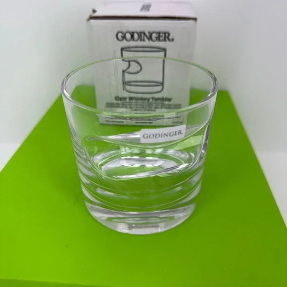 Godinger Cigar‎ Whiskey Tumbler Glass 12oz Clear New With Box Built-in Rest