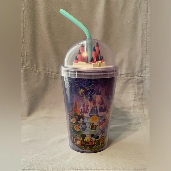 NEW Disney Parks Joey Chou Magic Kingdom‎ Cinderella Castle Tumbler w/ Straw