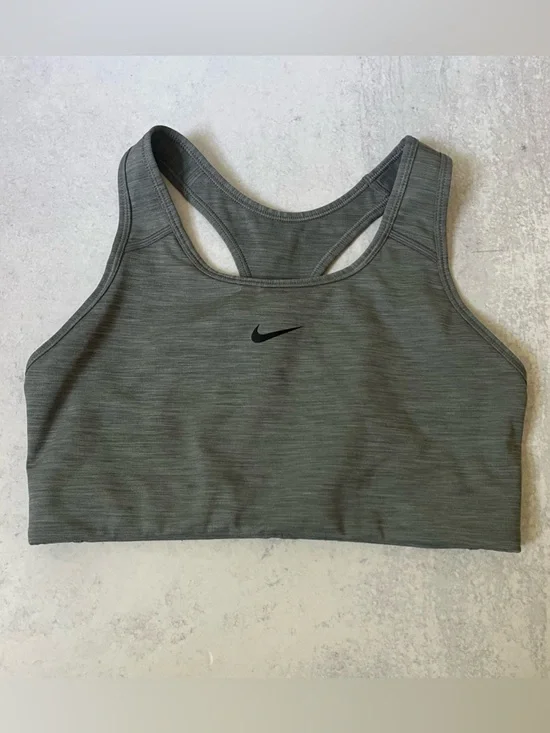 Nike Dri-Fit Sports Bra Medium Grey Racerback Workout Running Gym Athletic