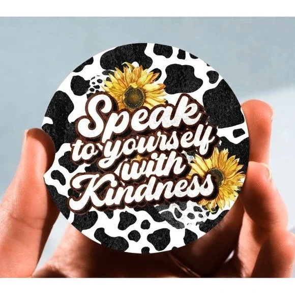 Set of 2 Car Coasters, Speak To Yourself Car‎ Coaster, Neoprene Coaster
