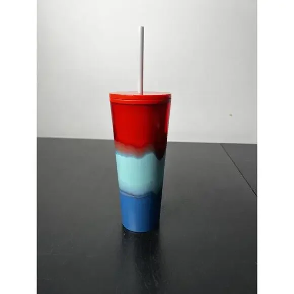 Starbucks Summer 2021 Color Wave Trio‎ Red Blue Aqua Tumbler Cold Cup 24oz